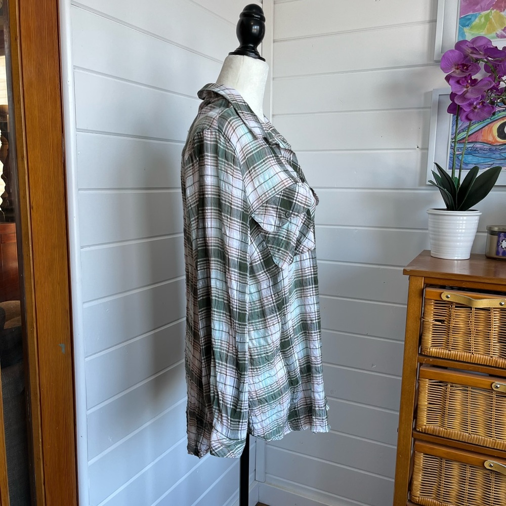 Love & Legend Plaid Long-Sleeve, button down shirt, Size 16, EUC - Picture 4 of 10